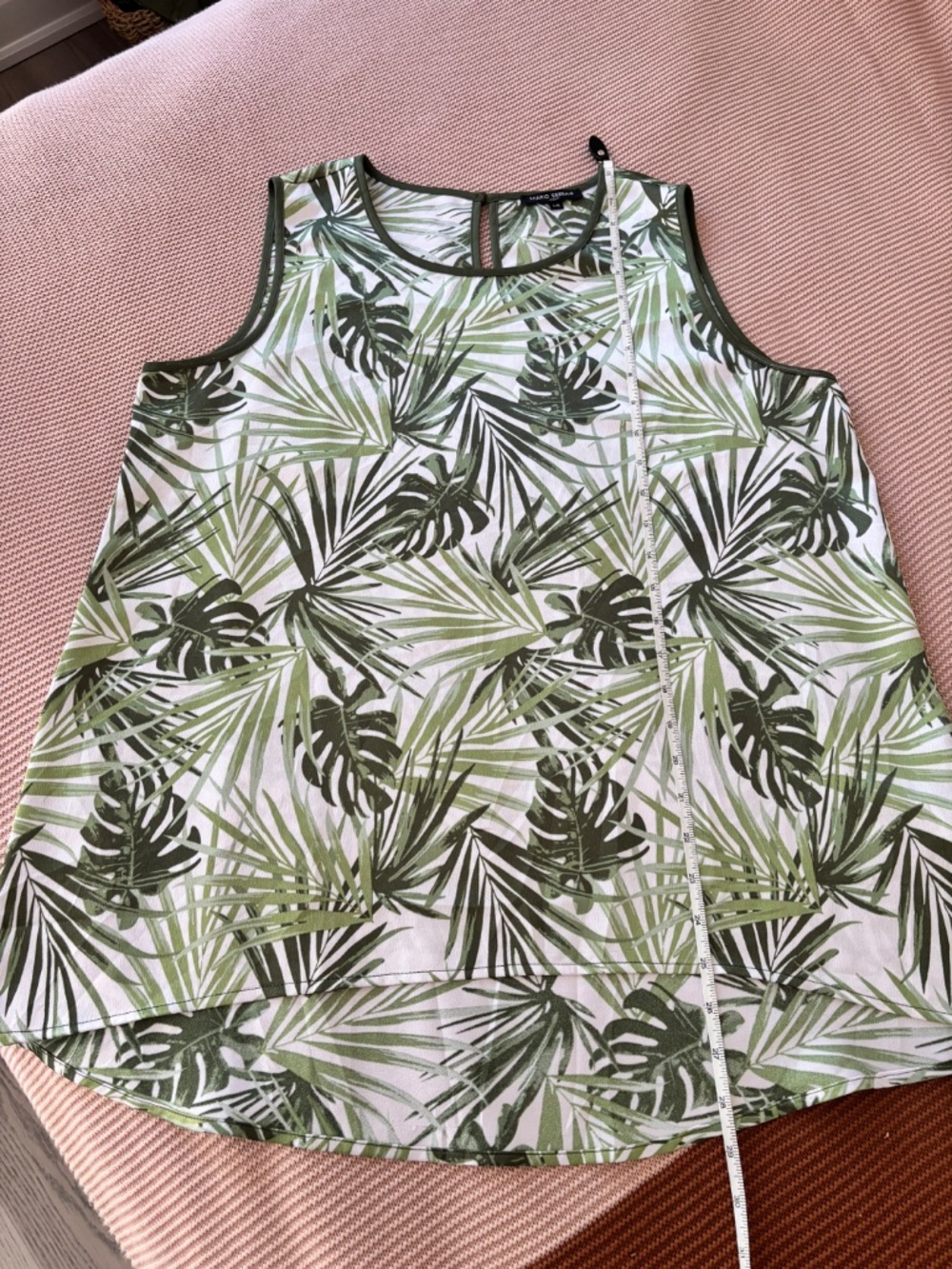 Mario Serrani Tropical Leaf Pattern Sleeveless Top Women’s Size Large - Picture 10 of 11